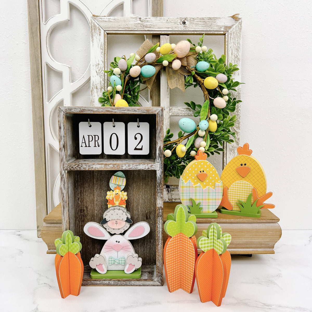 Seasonal Calendar Cubby- Decorative inserts and backings sold separately seasonal wood decor