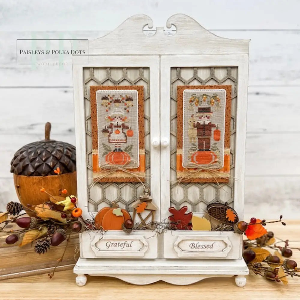 Country Cabinet Wood Display-Unfinished Wood seasonal wood decor