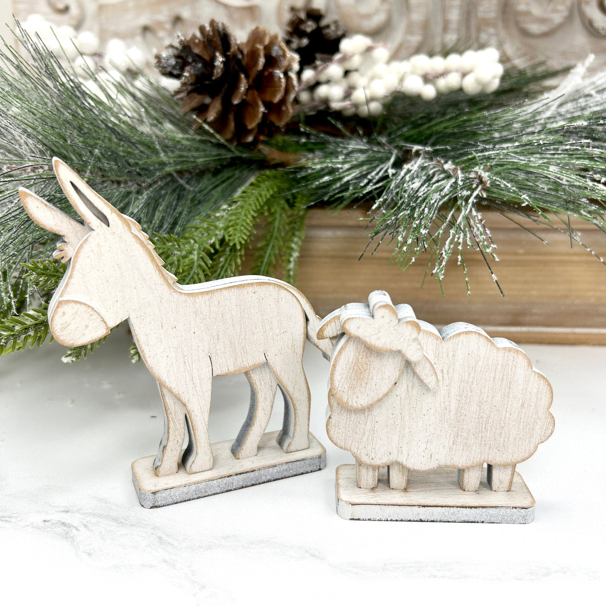 Distressed Nativity-Unfinished Wood Seasonal &amp; Holiday Decorations