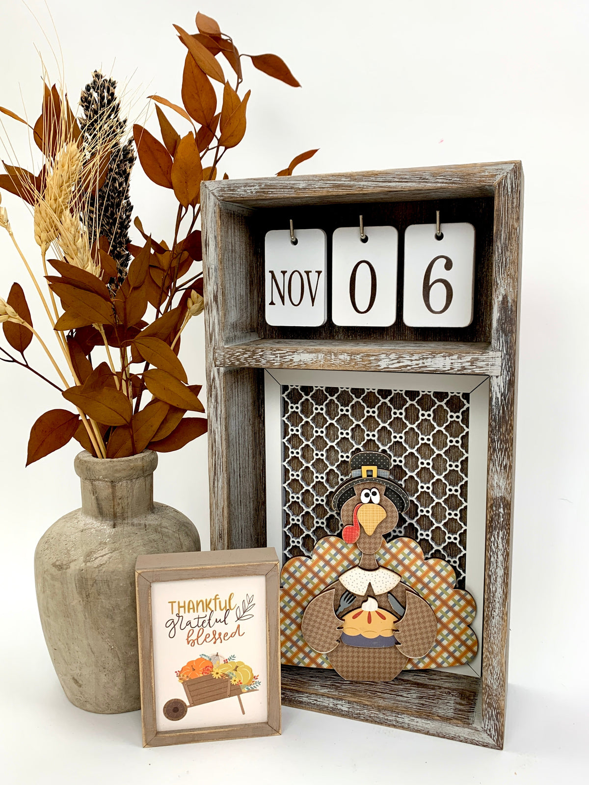 Seasonal Calendar Cubby- Decorative inserts and backings sold separately seasonal wood decor