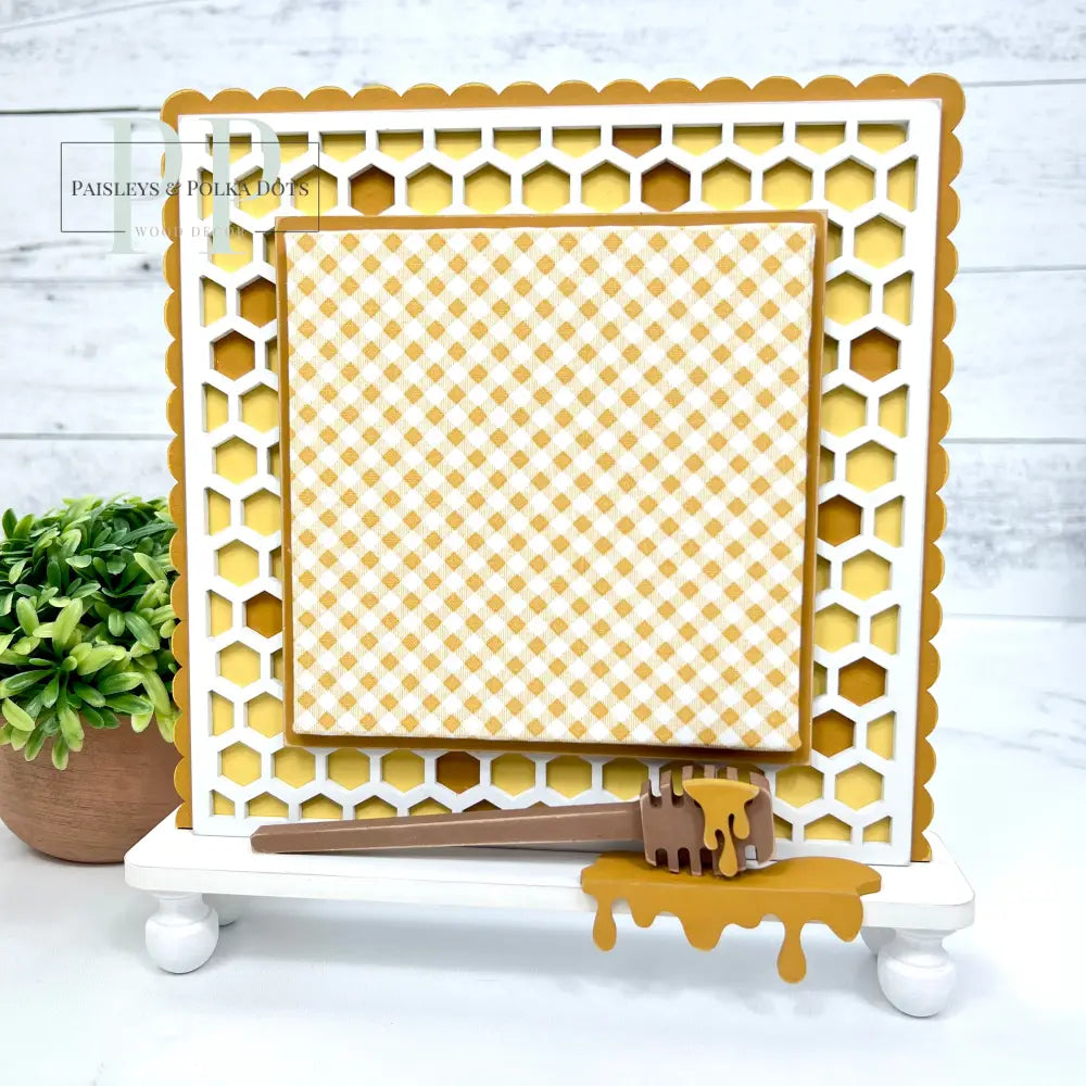 Honeycomb Frame for Cross Stitch-Unfinished Wood seasonal wood decor