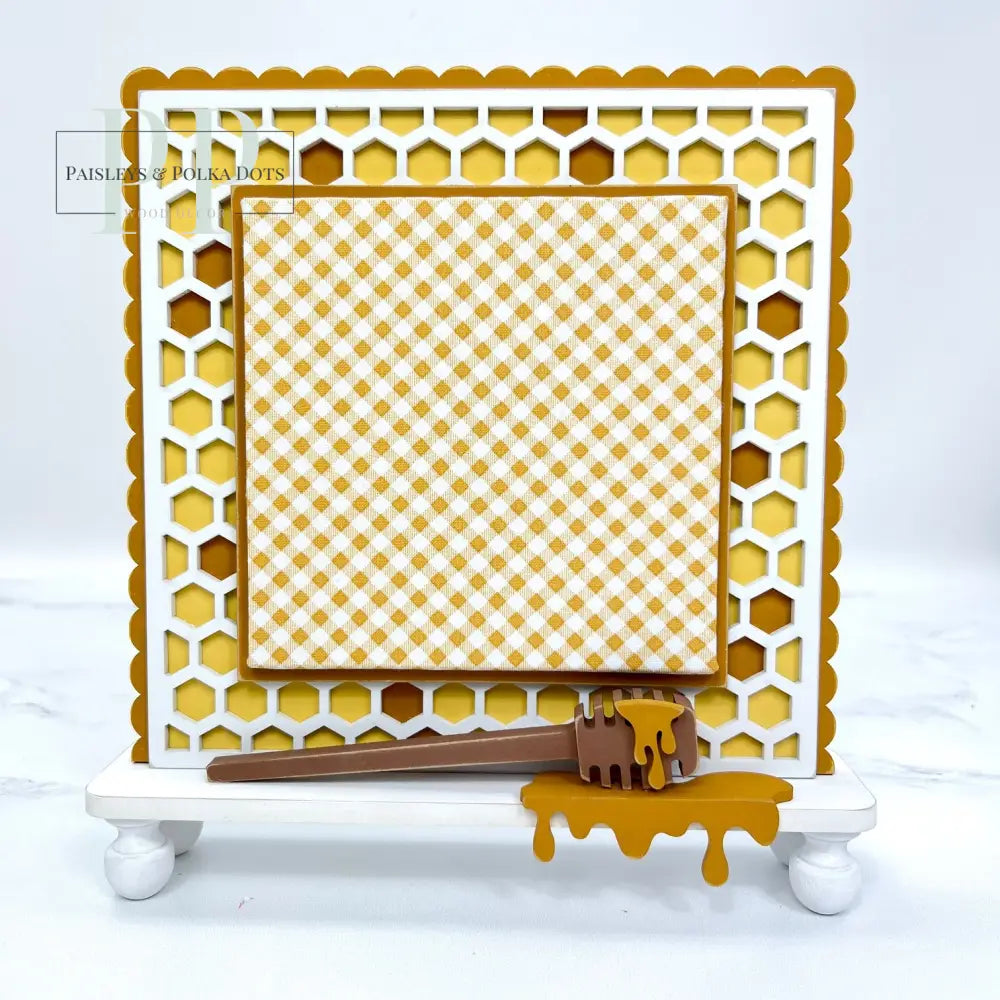 Honeycomb Frame for Cross Stitch-Unfinished Wood seasonal wood decor