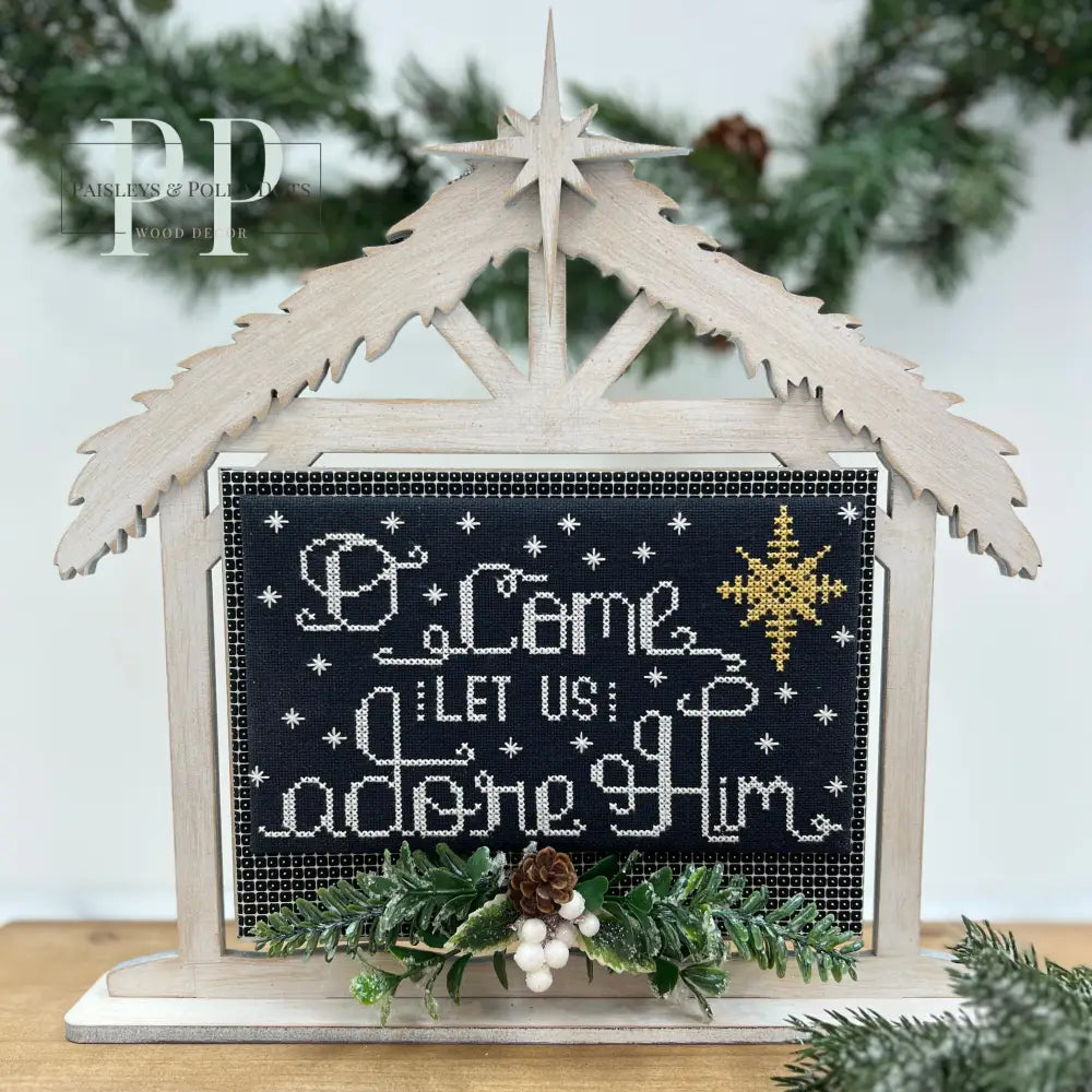 Manger Cross Stitch Display-Unfinished wood Cross stitch display