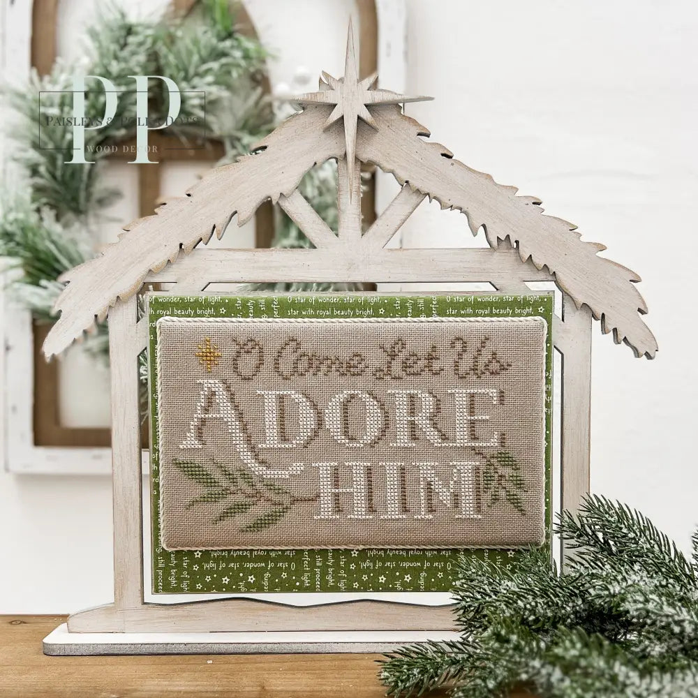 Manger Cross Stitch Display-Unfinished wood Cross stitch display