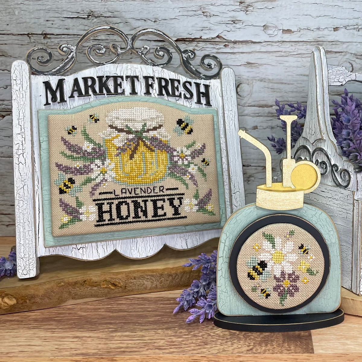 Unfinished Wood-Market Sign Planter Box Water Mister and Plant Stick-Bundle and Save Seasonal &amp; Holiday Decorations