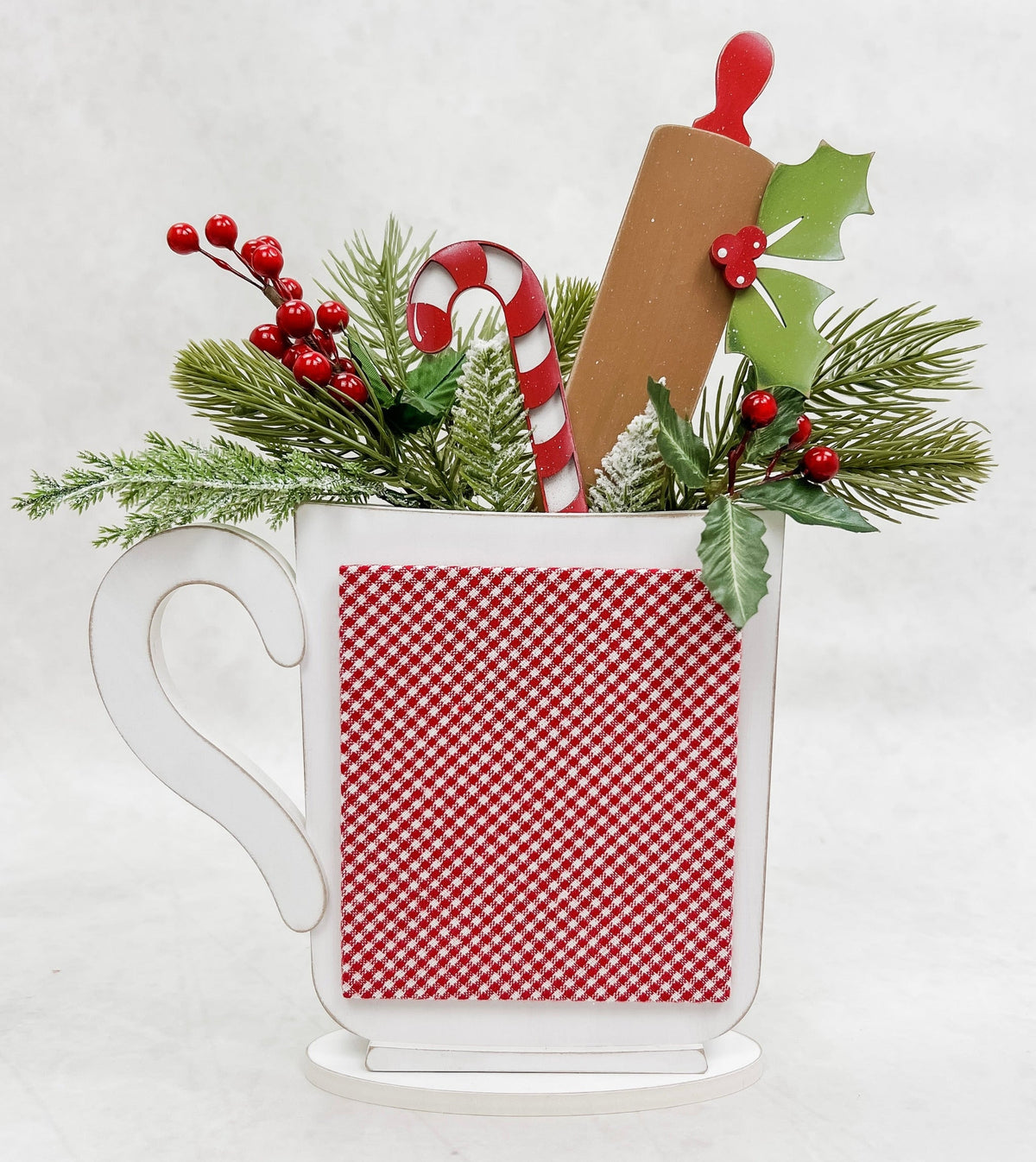 wood mug cross stitch display backer