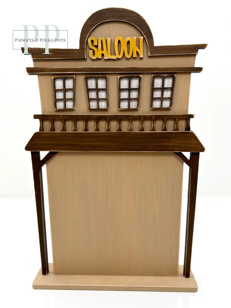 Old West Saloon Cross Stitch Display-Unfinished Wood Cross stitch display