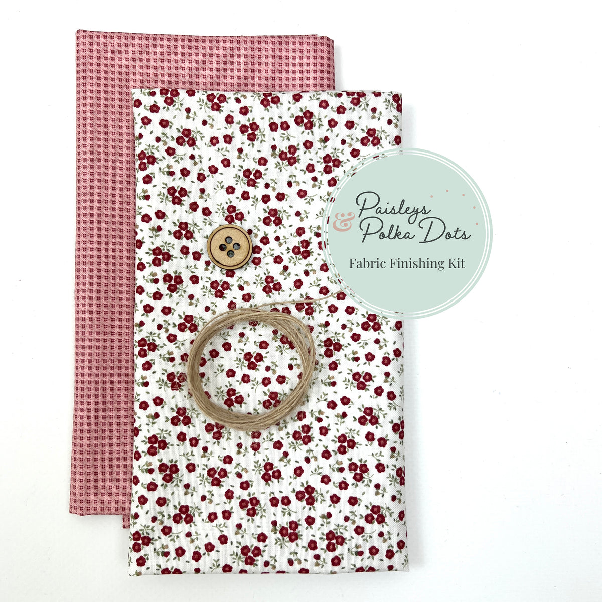 Pink and Red Posies Fabric Finishing Kit
