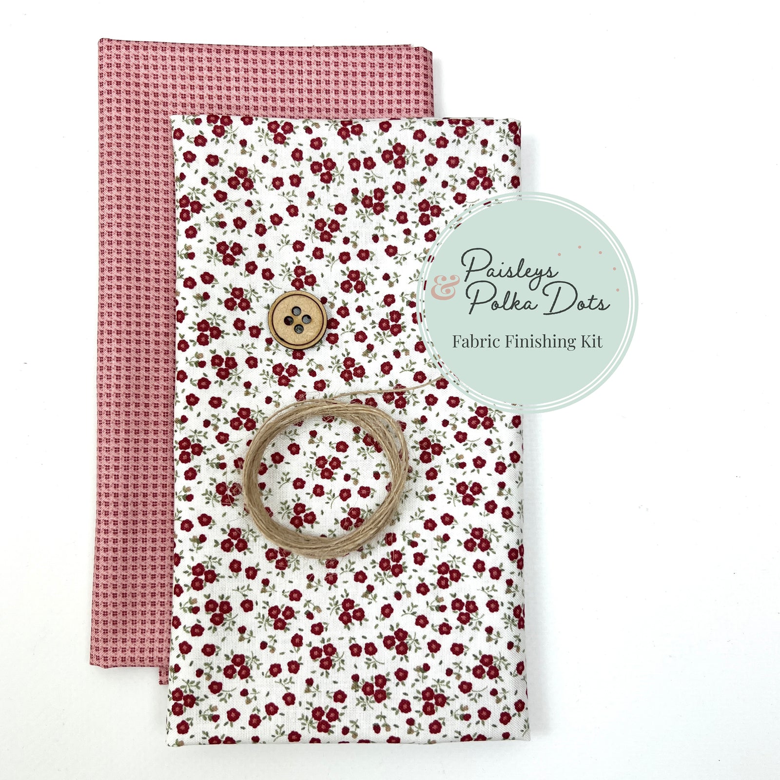 Pink and Red Posies Fabric Finishing Kit