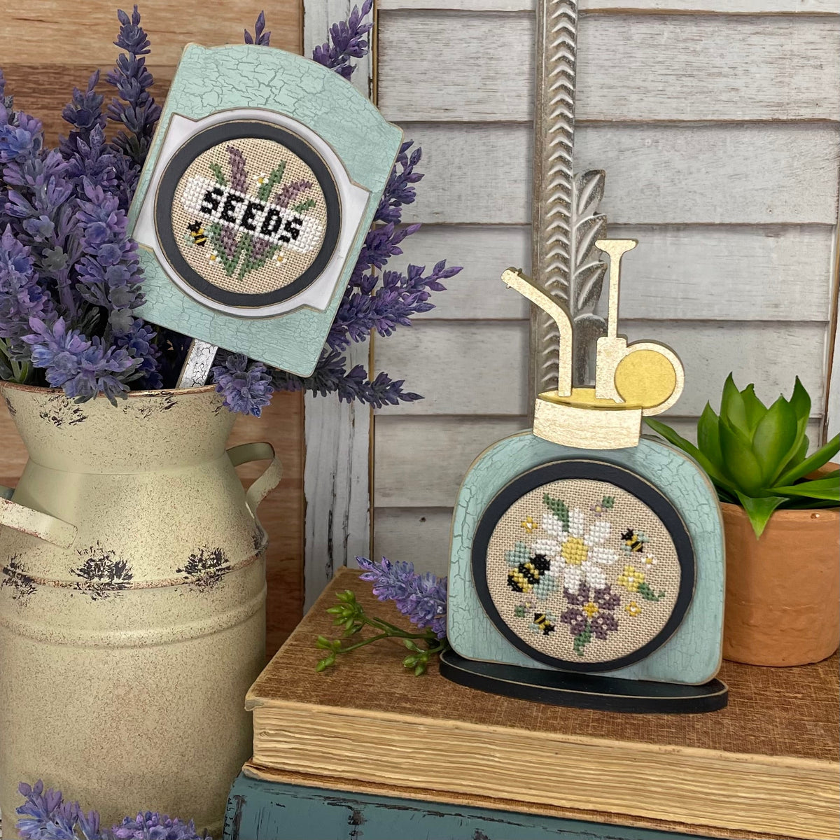 Unfinished Wood-Market Sign Planter Box Water Mister and Plant Stick-Bundle and Save Seasonal &amp; Holiday Decorations