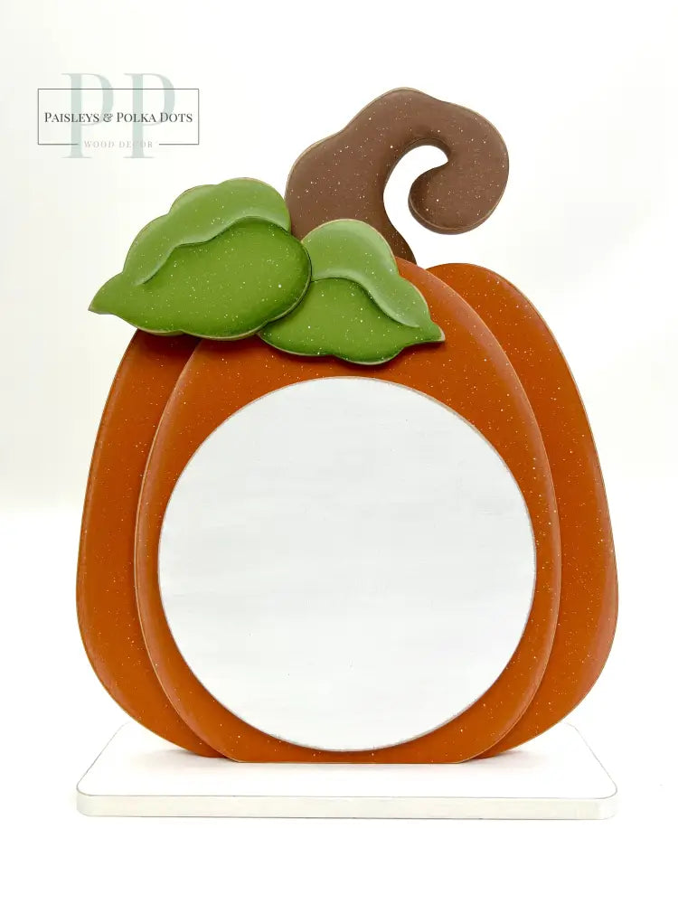 Orange wood pumpkin cross stitch backer 