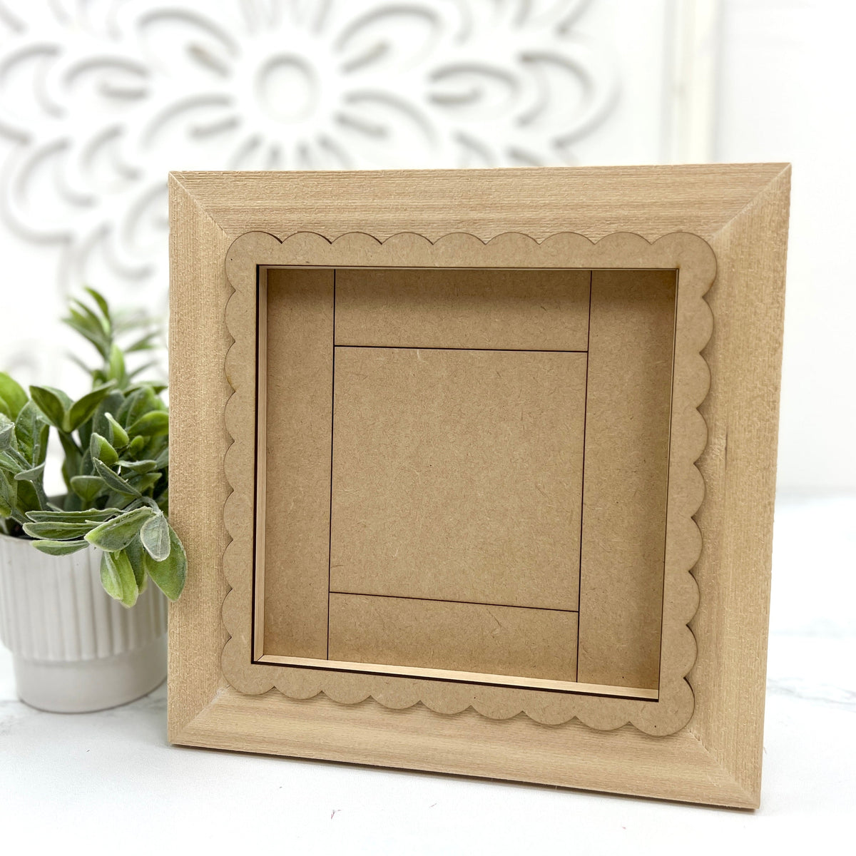 Display Frame Scalloped Edge Quilted Display Frame - Paisleys and Polka Dots