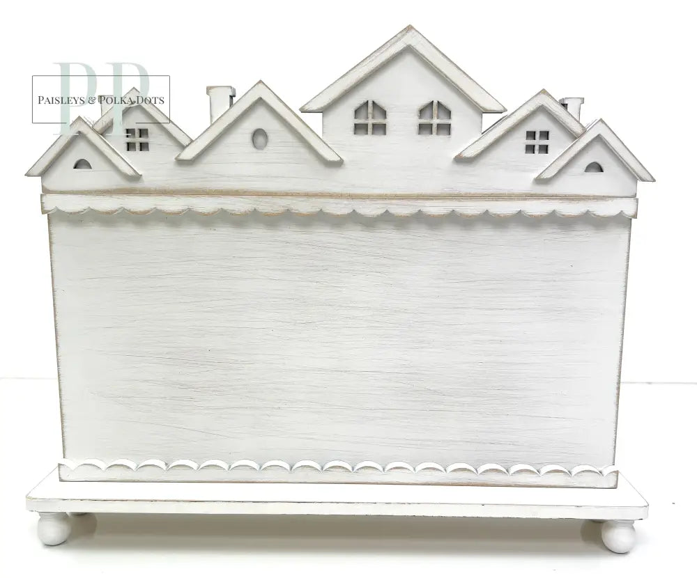 Rooftop Row Cross Stitch Display-Unfinished Wood Cross stitch display