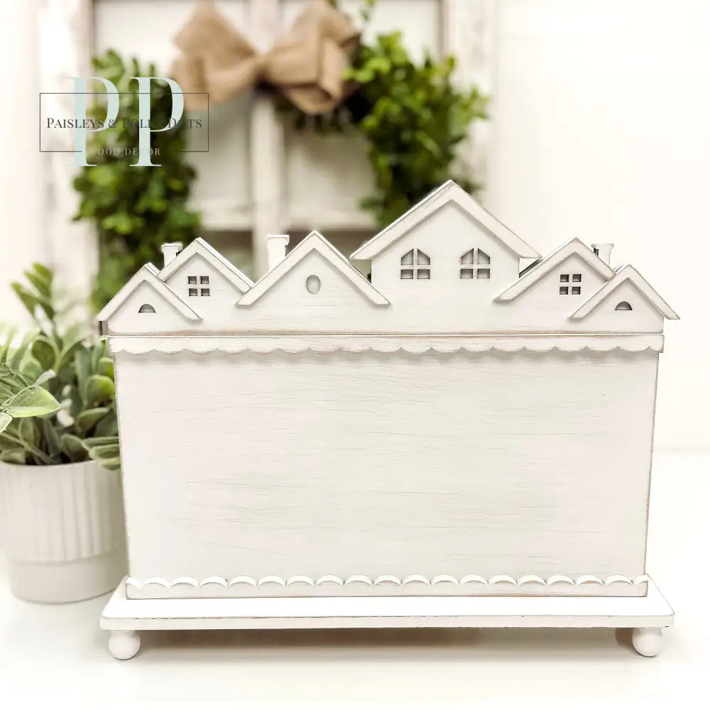 Rooftop Row Cross Stitch Display-Unfinished Wood Cross stitch display