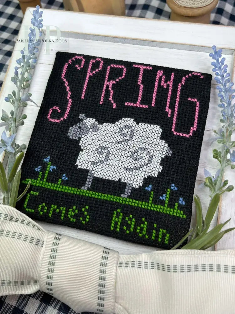 Spring Comes Again Shiplap Frame seasonal wood decor