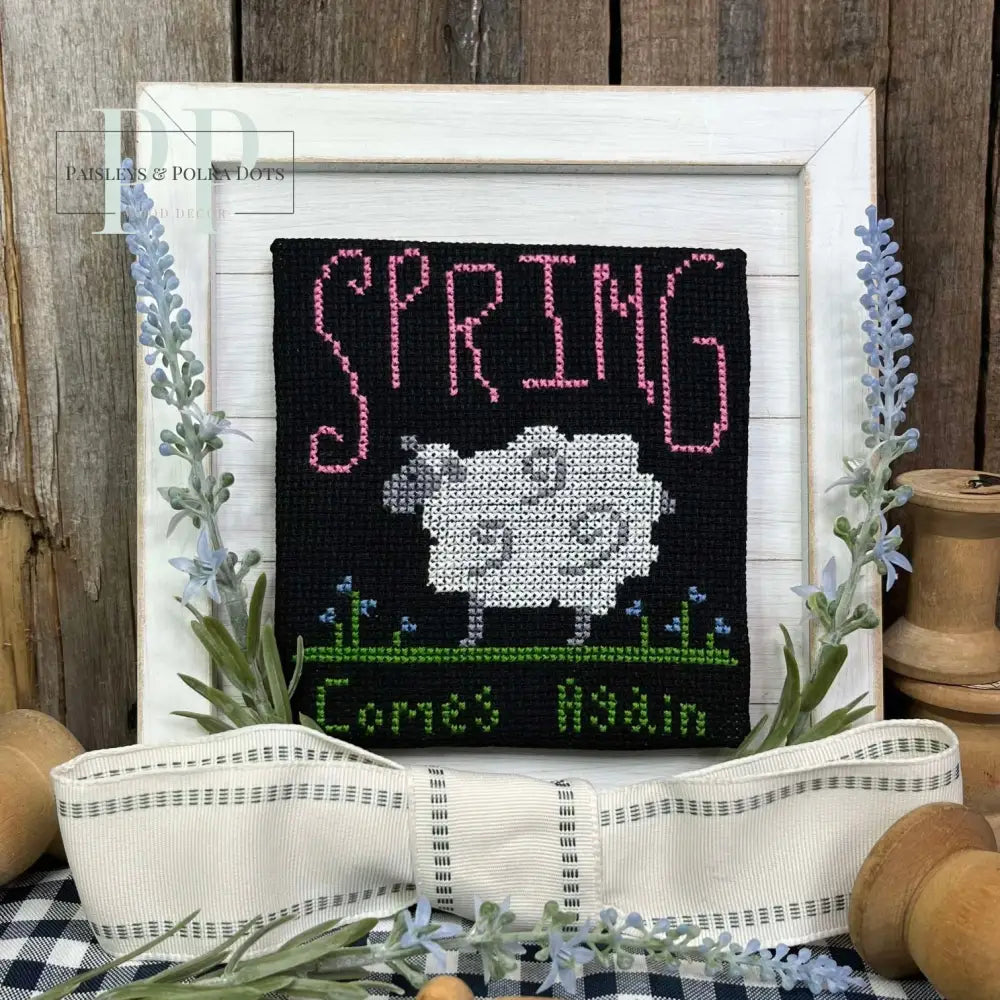Spring Comes Again Shiplap Frame seasonal wood decor