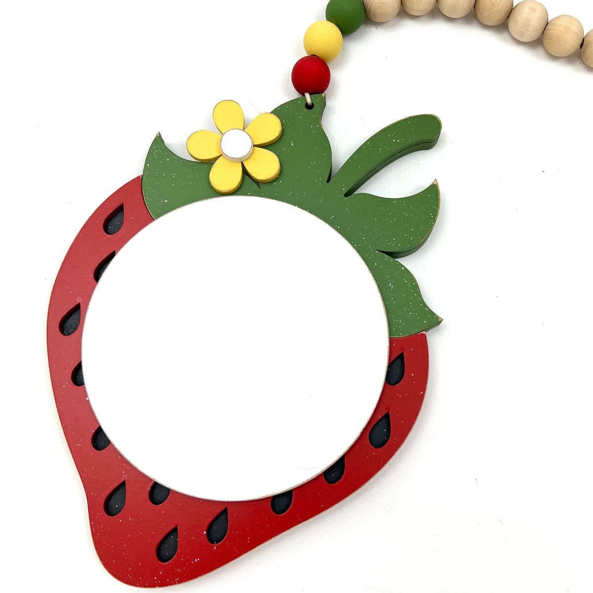 Hanging strawberry wood cross stitch display backer