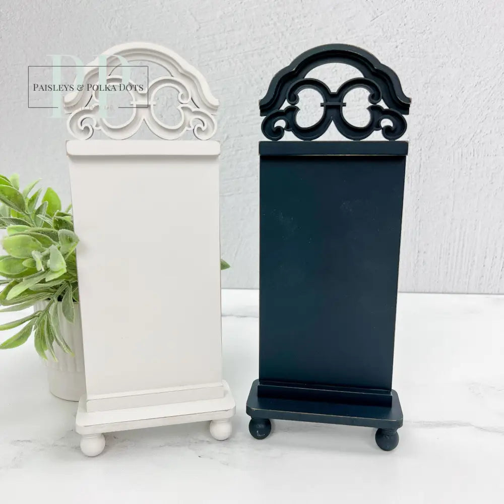 Tall and thin scroll frame cross stitch wood display backer