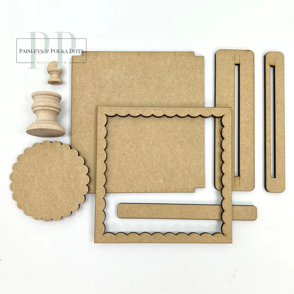 Square unfinished wood cross stitch display backe