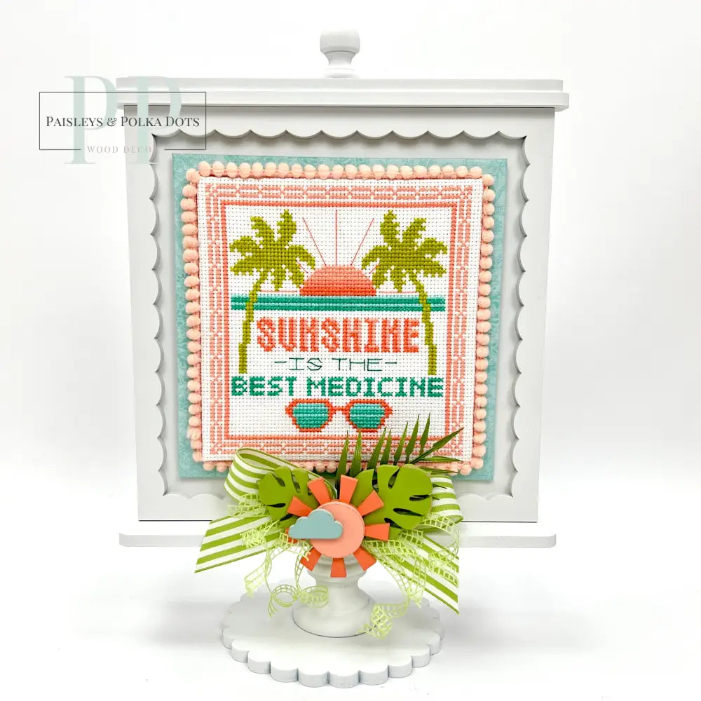 Square unfinished wood frame for cross stitch display backer