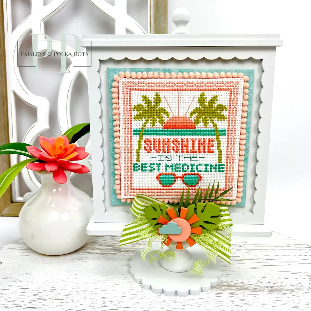 Square unfinished Wood Pedestal frame for displaying finshed cross stitch art