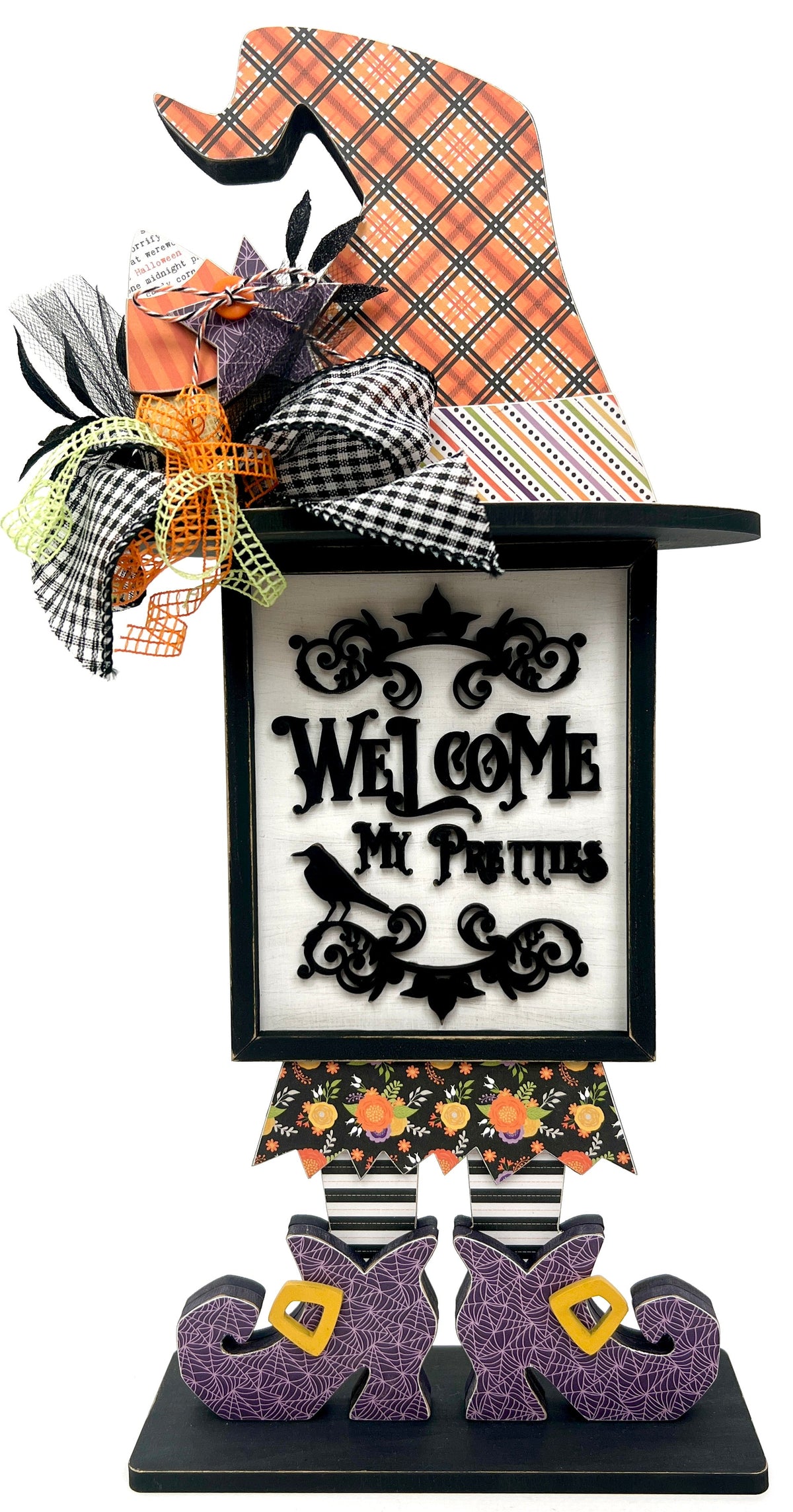 Welcome My Pretties witch wood Halloween decoration craft kit