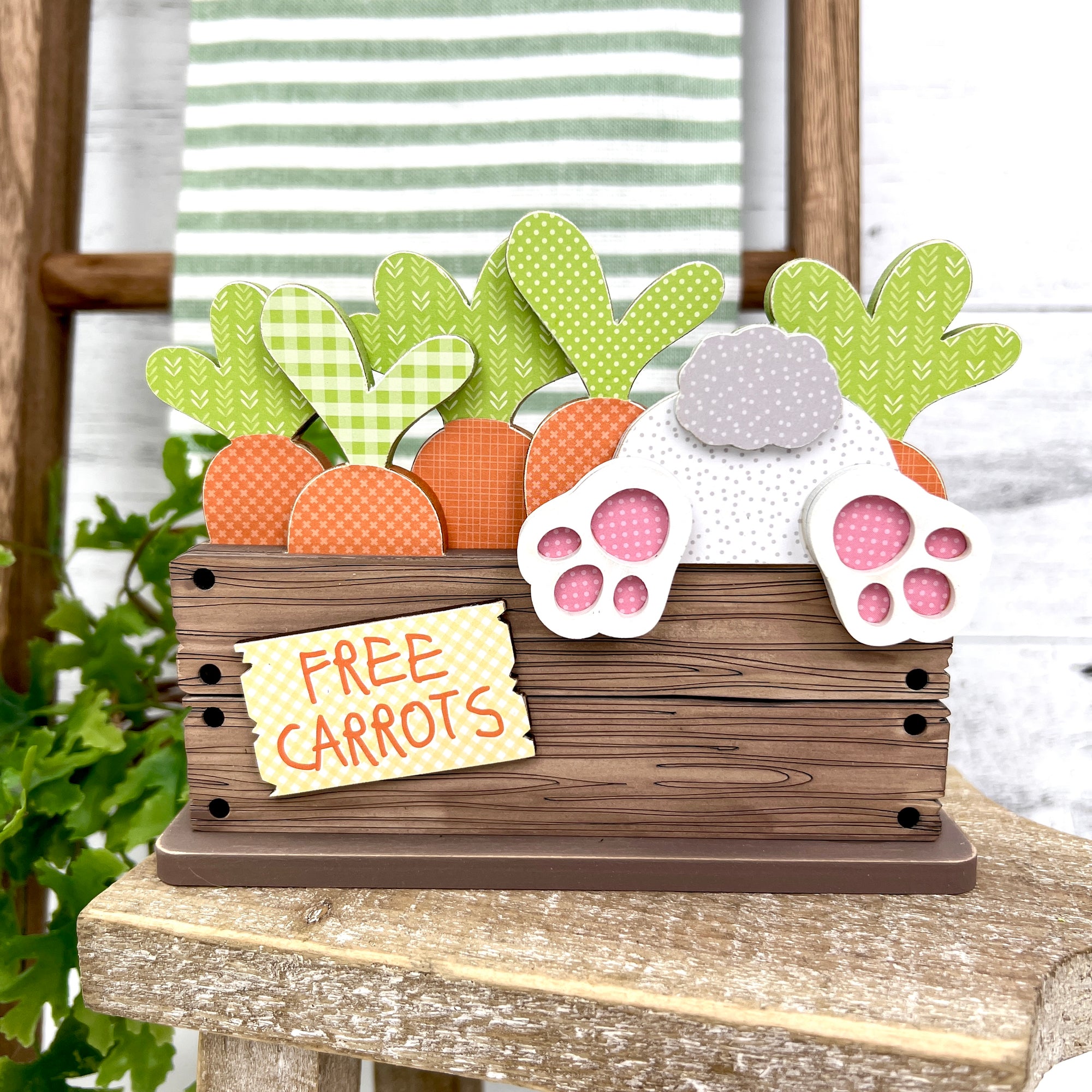 Free carrots bunny crate wood decor kit