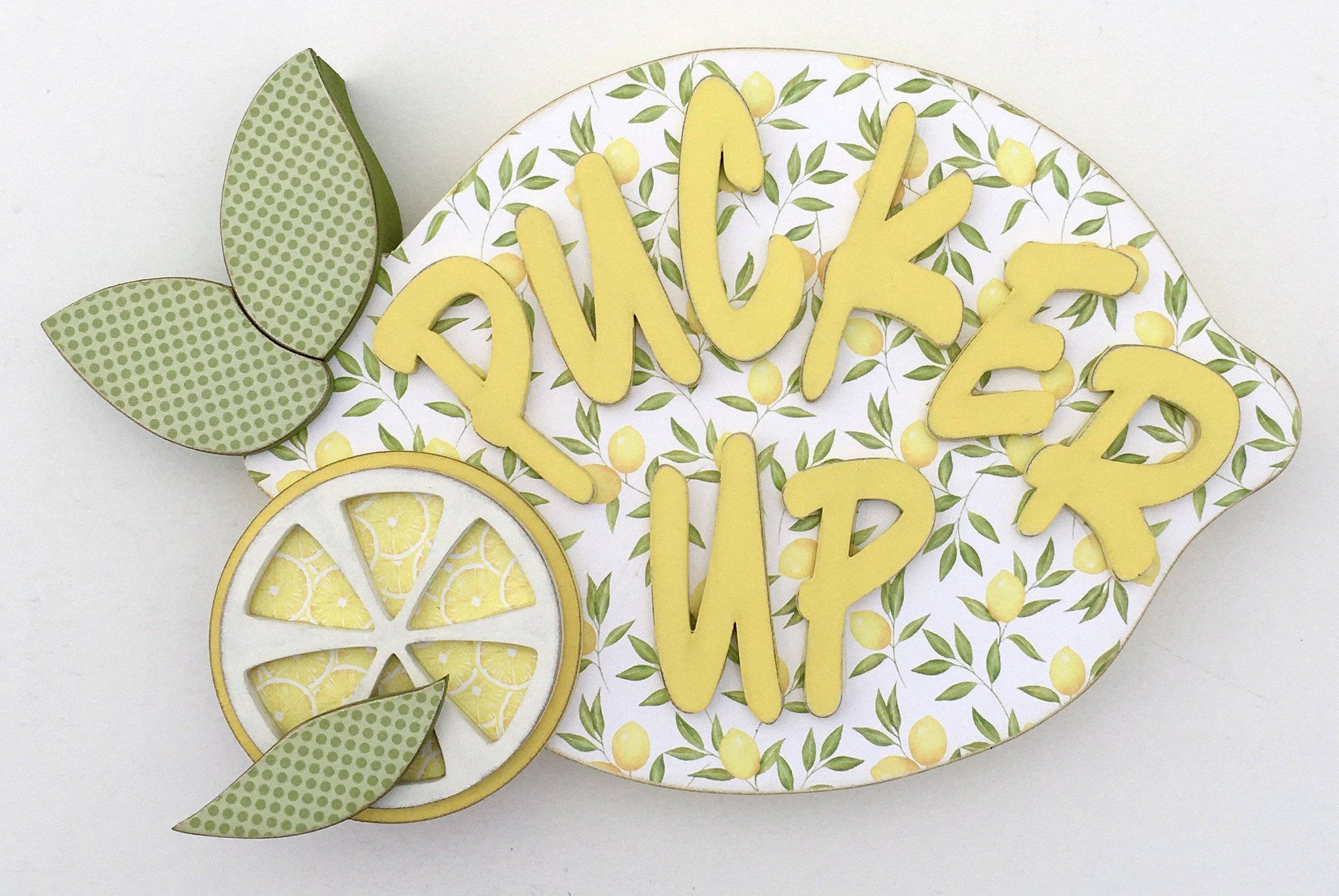 Pucker Up Lemon DIY Wood Craft Kit - Paisleys and Polka Dots