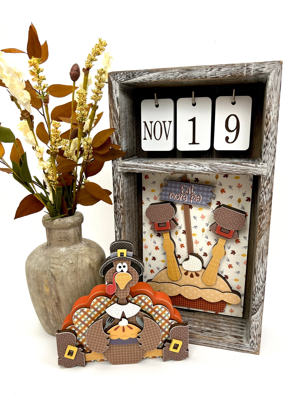 Seasonal Calendar Box with Month and Number Tiles - Paisleys and Polka Dots