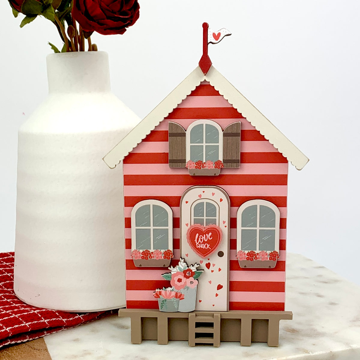 Love Shack Valentine DIY Wood Decor Craft Kit - Paisleys and Polka Dots